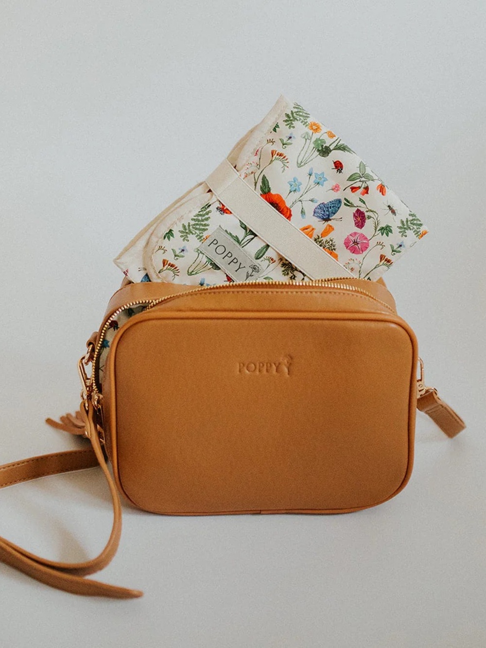 The Poppy Brand Original Poppy Crossbody Diaper Bag Camel